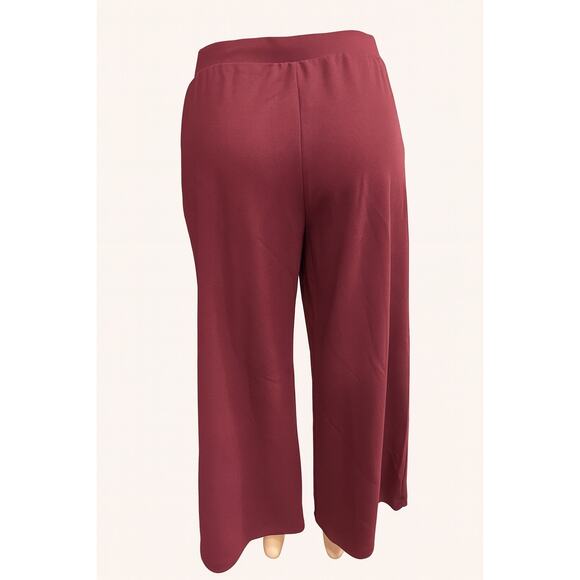 LOFT Women’s Wide-Leg Pull-On Pants – Burgundy – Size M – NWT - Picture 2 of 6